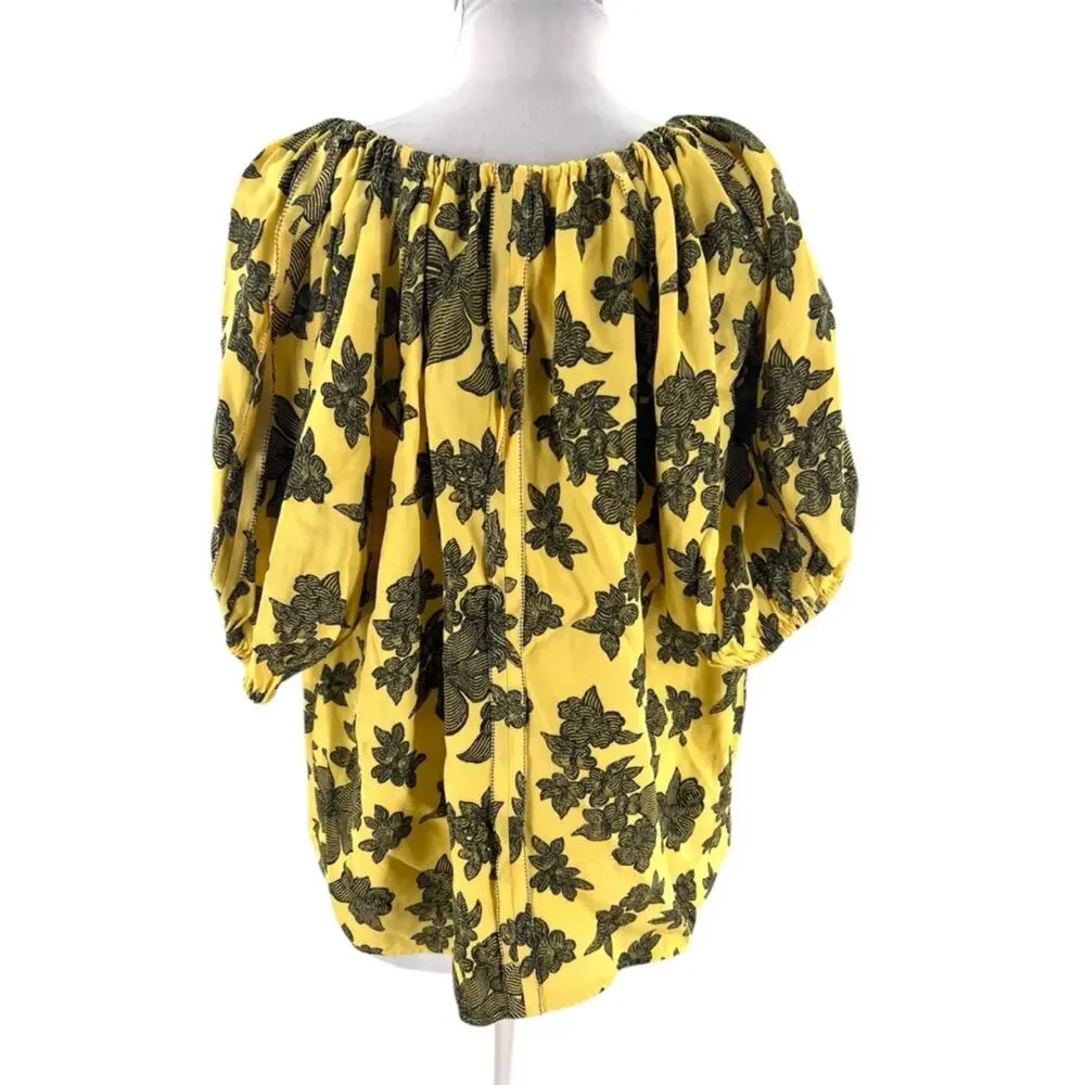 ULLA‎ JOHNSON Marcellana Puff Sleeve Top in Solaris